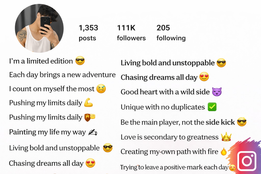 Instagram Bio For Boys List
