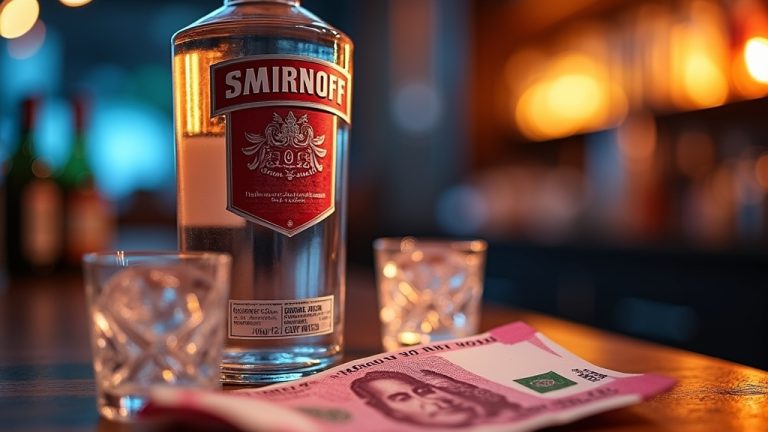smirnoff vodka pricing india